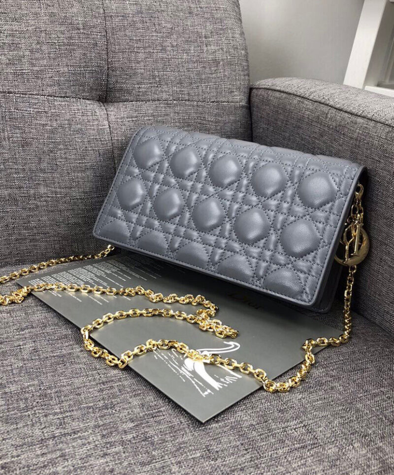 Christian Dior Lady Dior Pouch Blue